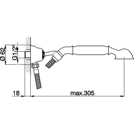 CISAL Arcana Toscana Душевой гарнитур:ручная лейка,шланг 120 см,вывод с держателем, цвет золото (акция на товар из наличия) 