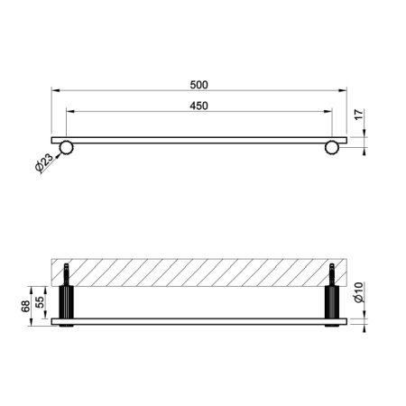 GESSI INCASTRI ACCESSORIES  Полотенцедержатель 45 см   цвет: Copper Br. PVD 
