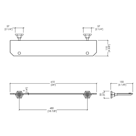 Devon Jubilee Полка стеклянная держатель хром 