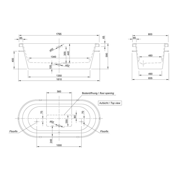 KNIEF kit B Слив перелив с системой Click-Clack,  цвет хром (смонтирован на ванне) 