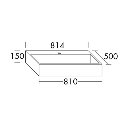 BURGBAD Crono Раковина накладная прямоугольная 81,4х50х15 см, цвет белый, с 1 отв под смеситель 