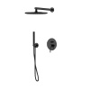 GATTONI CIRCLE ONE Комплект для ванны со смесителем двстроенным на 2 вых, ручной лейкой и верхним душем 250мм, цвет NERO OPACO (идентичен 9190/PDNO)