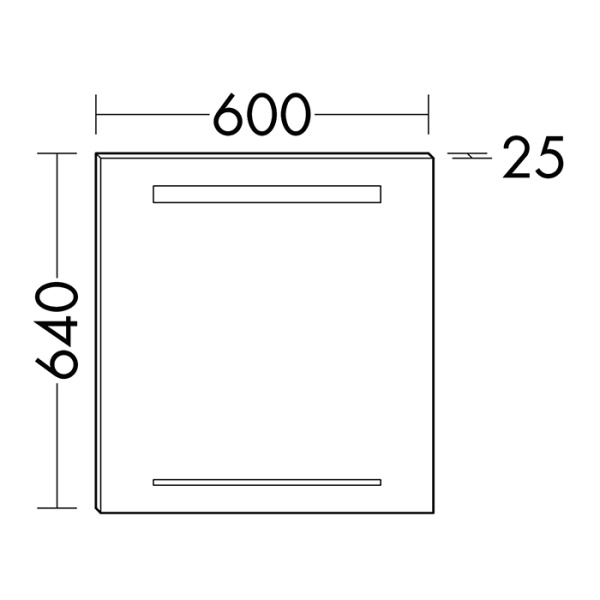 Burgbad Yumo Шкаф зеркальный с верхним свет.600х675х210 мм, Зерк двери с обоих сторон, стекл полки,крп зеркальный, внутри антр-серый 