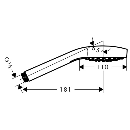 HG Croma Select S Vario Ручной душ 110 3jet (Rain, IntenseRain, Turbo Rain), EcoSmart, цвет: белый/хром 