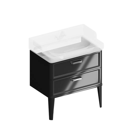 Kerama Marazzi Тумба POMPEI напольная с 2 ящиками 80, черная глянцевая (замена PO.N.80.2\BLK) 