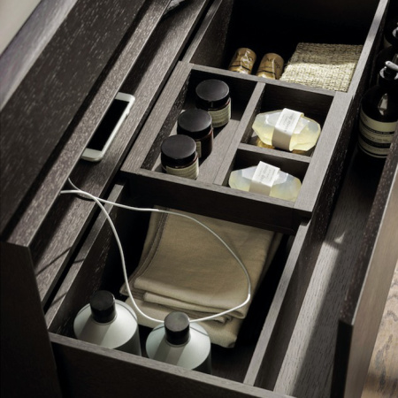 LAUFEN BOUTIQUE Тумба под раковину 1200x500x430 мм., 1 ящик, с отверстием для раковины по центру, цвет темный дуб 