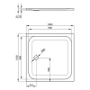 BETTE ULTRA Душевой поддон квадратный 1000х1000х25 мм., сливное отверстие диаметр 90 мм., с шумоизоляцией, BetteАнтислип, цвет белый 