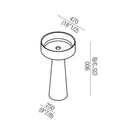 Agape Bjhon Напольная раковина 47х47х90 см, цвет: белый 