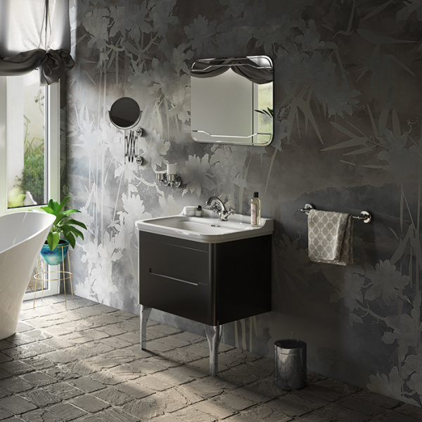 Kerasan Waldorf Раковина керамическая 80х55см, c 1 отверстием под смеситель, белая, цвет заглушки - хром 