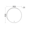 BURGBAD LIN20 Зеркало Ø950х25 мм., LED подсветка 5700K, выключатель, подогрев 