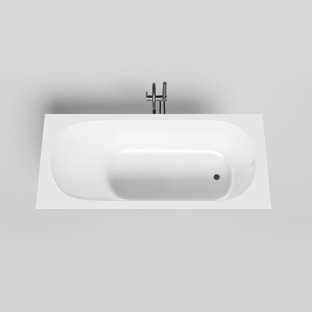 LOFO by Salini Встраиваемая ванна 1700х750хh610мм, овал чаша, мат-л: Solid Surface, без слива-перел, в комп. ножки, цвет: бел матов (С нашего склада!) 