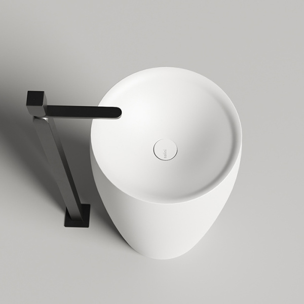 Salini ALDA Раковина отдельностоящая  470х470х900мм, без отв. под смеситель, донный клапан "Up&Down", S-sense глянец,сифон,  цвет белый 