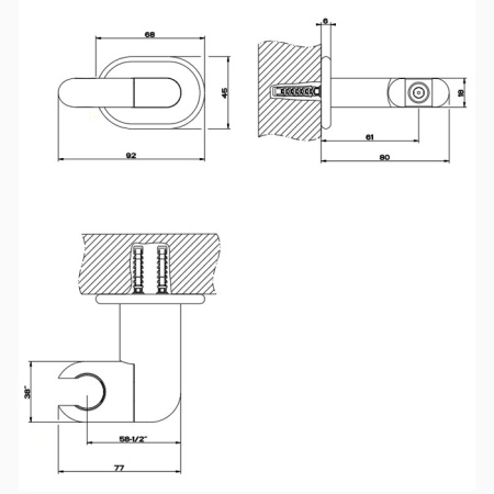 Gessi Goccia Держатель душевой лейки поворотный, цвет: белый 