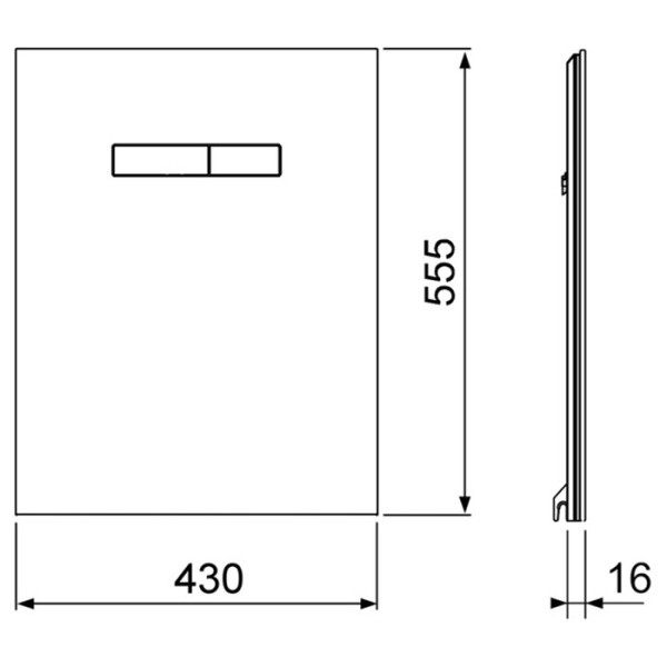 TECElux Верхняя панель  с механическим блоком управления, стекло черное, клавиши черные 