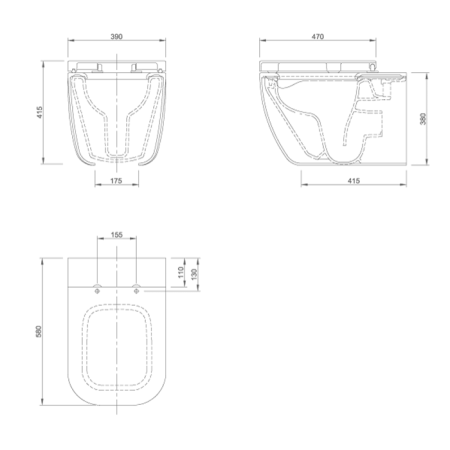 KNIEF Glam Унитаз подвесной безободковый 58х39х37 см, с сиденьем микролифт петли хром цвет белый матовый  (НЕ ПРИНИМАТЬ к Заказу!) 