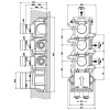 Gessi Внутренняя часть встраиваемого термостатического смесителя с 3мя независимыми выходами 