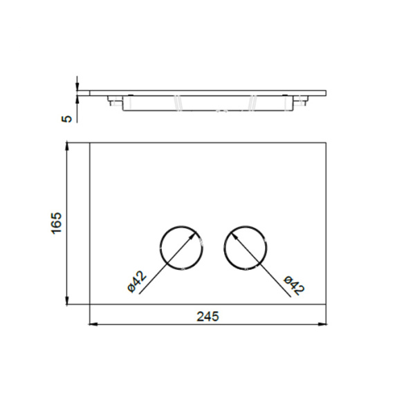 ALMAR Клавиша двойного смыва для бачков Geberit/TECE, цвет черный металл брашированный PVD 
