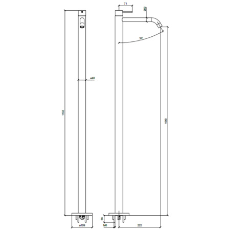 ALMAR Смеситель однорычажный напольный для раковины, внешняя часть, цвет никель брашированный 