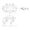 Catalano ITALY Раковина 125x50 двойная, без отв. под смеситель, покрытие Cataglaze+, цвет белый глянцевый 