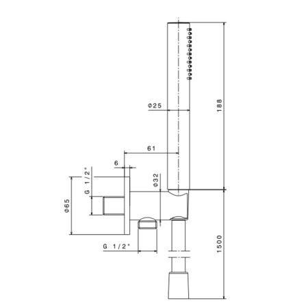 Newform X-Steel 316 Душевой комплект, вывод, держатель, шланг 150см., и душевая лейка, цвет: PVD Brushed gun metal 