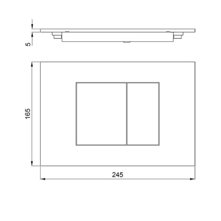ALMAR Клавиша двойного смыва для бачков Geberit/TECE, цвет оружейный металл брашированный PVD 