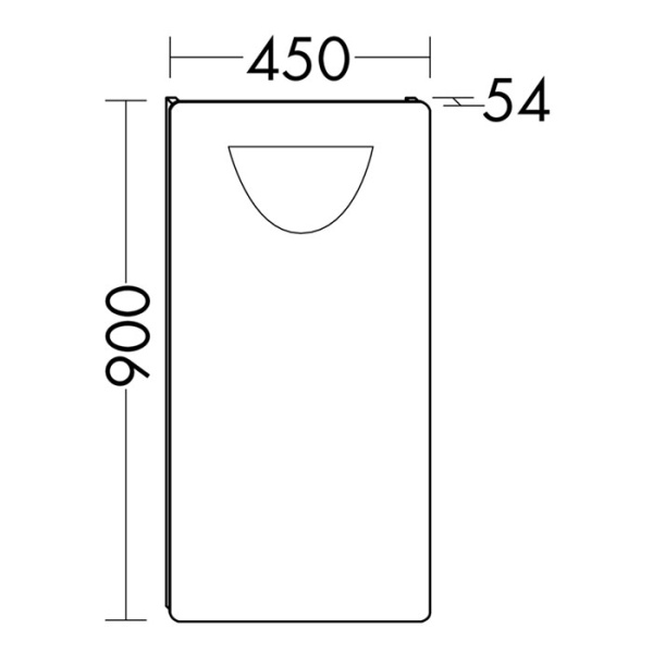 BURGBAD Sinea 1.0  Зеркало на основе с подсветкой 450х900 мм, 2 флуорисц трубки, 1 выкл справа, 20, цвет белый матовый 