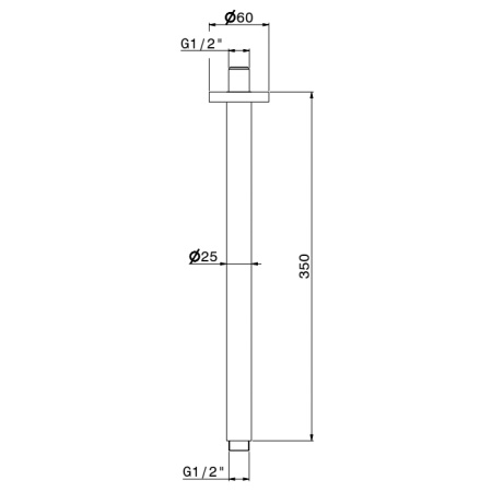 Newform X-Steel 316 Кронштейн для верхнего душа, потолочный., L=350 мм, G1/2" , цвет: PVD Br. Pale Gold 