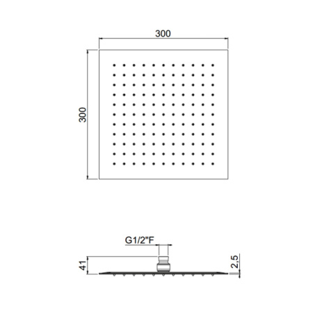 Carimali MY SLIM Комплект для установки верхнего душа к подвесному потолку 