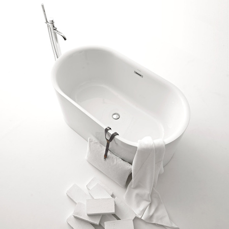 Kerasan Nolita Ванна акриловая  отдельностоящая 145х78х58 см, с пробкой clic clac.цвет белый 