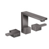AX Edge Смеситель для раковины 130, на 3 отв., с push/open донным клапаном , излив 173мм, алмазн. огранка, цвет: полир. черный