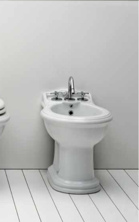 AZZURRA JUBILAEUM биде напольное приставное 59*40см с 1 отв под смеситель, цвет белый с креплением к полу (Снят с произв! На фабрике нет остатков!) 