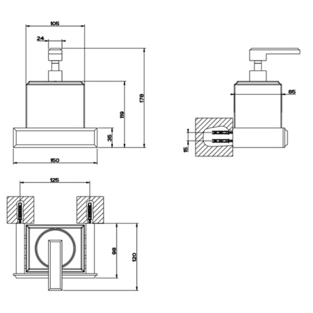 Gessi Eleganza Дозатор для жидкого мыла подвесной, цвет: хром/белый (НЕ производится!) 