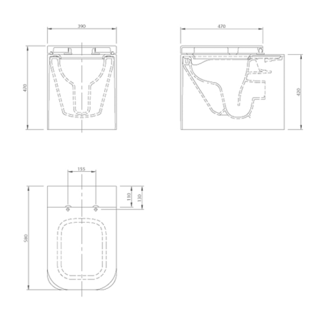 KNIEF Glam Унитаз напольный безободковый 58х39х42 см, с сиденьем микролифт петли хром цвет белый матовый (НЕ ПРИНИМАТЬ к Заказу!) 