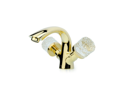 Смеситель для умывальника CRYSTAL, золото_Комплект 