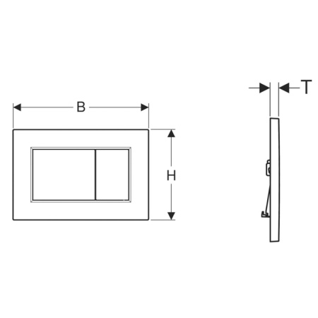 Geberit Sigma01 Клавиша для двойного смыва, квадратная: Матовый хром, легкоочищ. покр. 