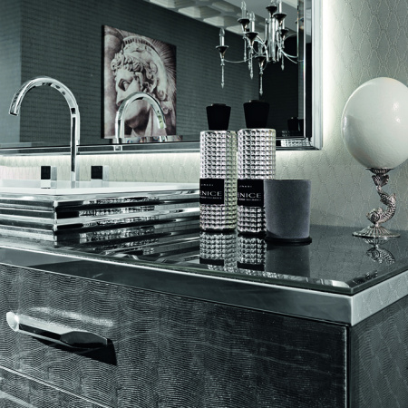 VITAGE milldue edition Раковина ZURIGO81 накладная 81х44.2хh14см без перелива c 3отв. ceramilux/сталь, цвет: белый/сталь 