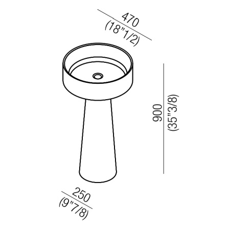 Agape Bjhon Напольная раковина d47 см, мрамор Carrara, цвет: белый 