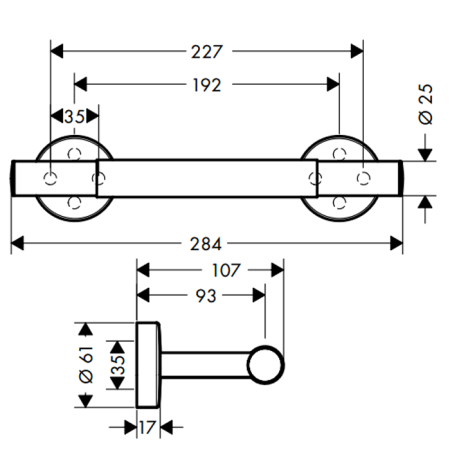 HG Comfort Подставка для ног 227мм, настенная, цвет:  хром (Спеццена из наличия) 