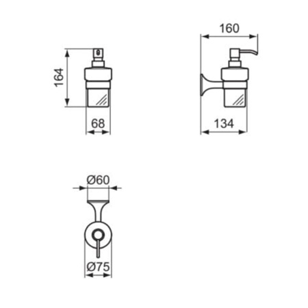 Ideal Standard La Dolce Vita Дозатор для жидкого мыла, подвесной, цвет: PVD Silver Storm 