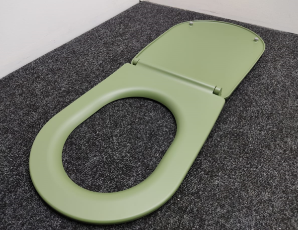 Kerasan Nolita Сиденье для унитаза SLIM быстросъемное, цвет Verde, петли хром (микролифт) 