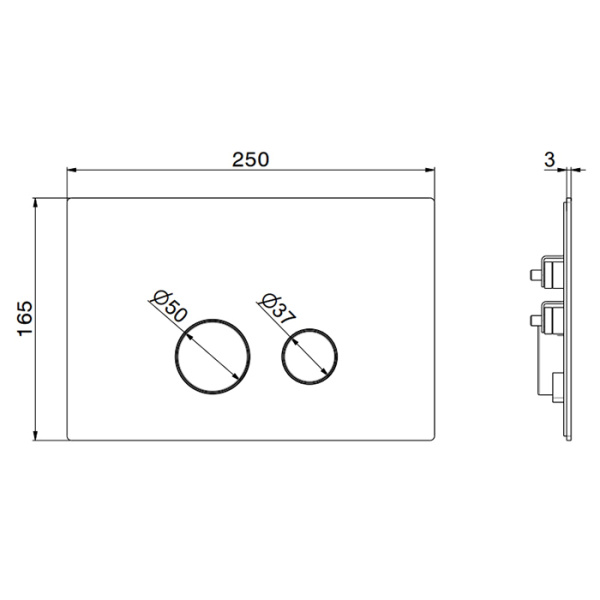 Newform XT Клавиша смыва для унитаза, двойная, для систем инсталляций TECE, цвет: хром 