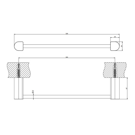 GESSI Rilievo Полотенцедержатель, 30 см, цвет: nero XL 