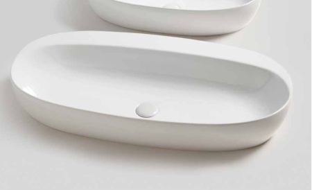 AZZURRA ELEGANCE CIRCLE раковина накладная 90х44см с 1 отв. под смеситель , цвет белый  (цена по акции со склада!) 