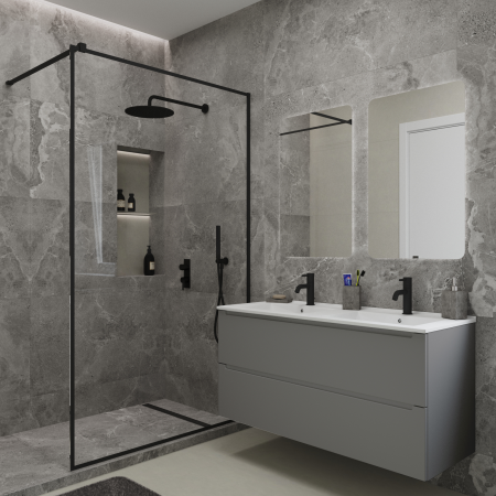 Тумба под раковину/столешницу Дион, Платиновый 120 