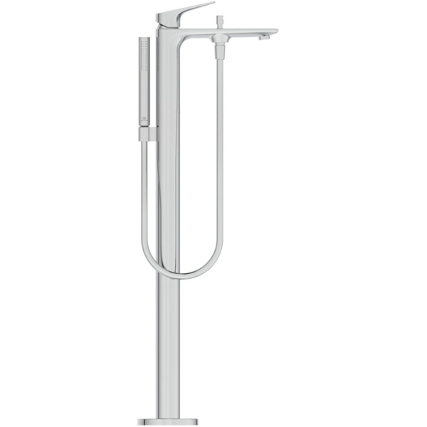 Ideal Standard La Dolce Vita Смеситель для ванны, напольный, ручной душ Stick, шланг Idealflex 125см, без A6133NU, цвет: хром 