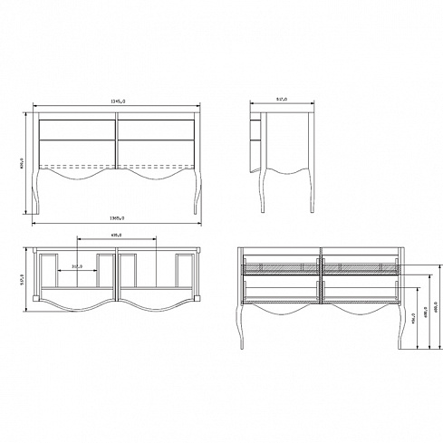 EBAN Sonia комплект мебели 140см, база под раковину, 4 ящика, доводчики Blum, с двойной раковиной и зеркалом со стразами и  светильником , ручки хром.  Цвет: BIANCO DECAPE