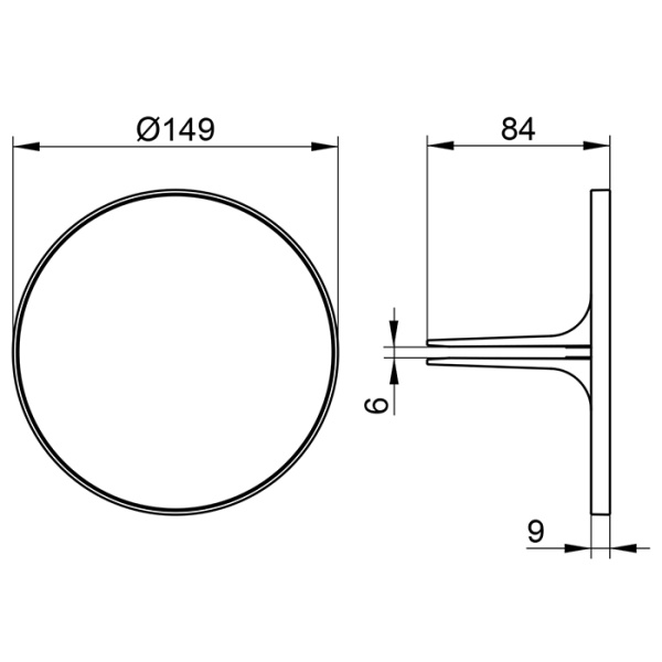 Keuco ROYAL MODULAR 2.0 Косметическое зеркало без освещения, круглое, D=149мм, для установки или зажима, Коэффициент увеличения: x 3 