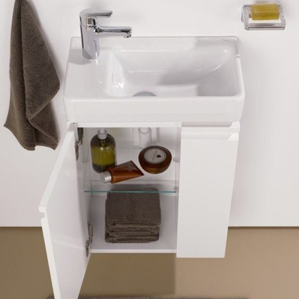 Laufen Pro S Раковина 48х28х85 мм,подв/на базу, левая, с 1 отв. под смес, c перелив, цвет: бел (посл 3 шт СО СКЛАДА продаем с базами 4.8300.1//4.0210) 