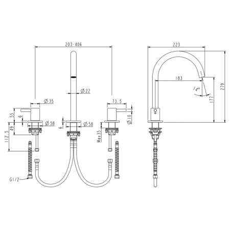 NEMO NM-2315BG Смеситель для раковины с донным клапаном BRUSH GOLD 