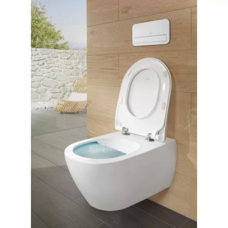 Villeroy&Boch Subway 2.0 Унитаз подвесной 370*560*365, безободковый, в комплекте сиденье SlimSeat, микролифт, цвет альпийский белый 